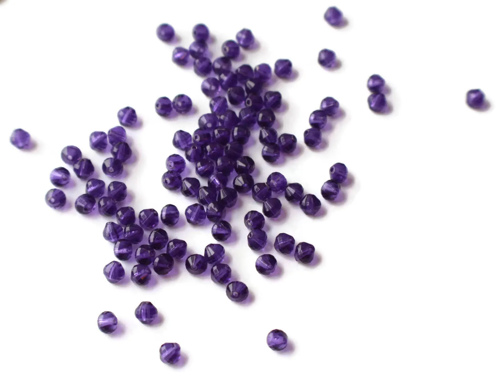 100 5mm Beads Regal Deep Purple Beads Faceted Bicone Beads Acrylic Beads Plastic Beads Loose Beads