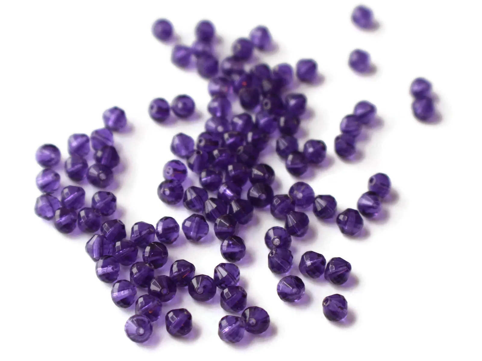 100 5mm Beads Regal Deep Purple Beads Faceted Bicone Beads Acrylic Beads Plastic Beads Loose Beads