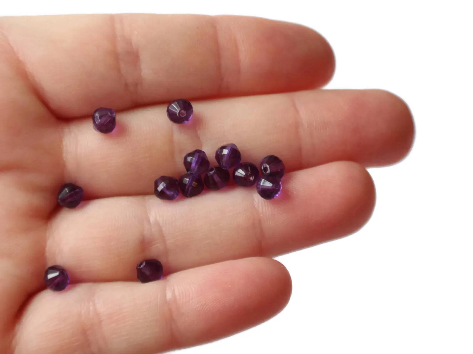 100 5mm Beads Regal Deep Purple Beads Faceted Bicone Beads Acrylic Beads Plastic Beads Loose Beads