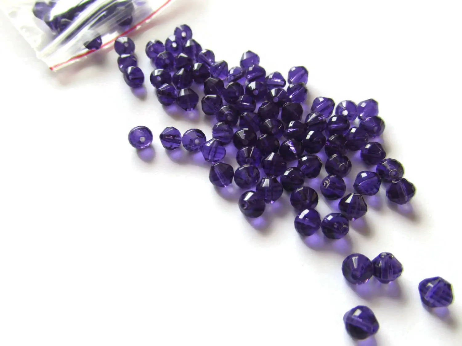 100 5mm Beads Regal Deep Purple Beads Faceted Bicone Beads Acrylic Beads Plastic Beads Loose Beads