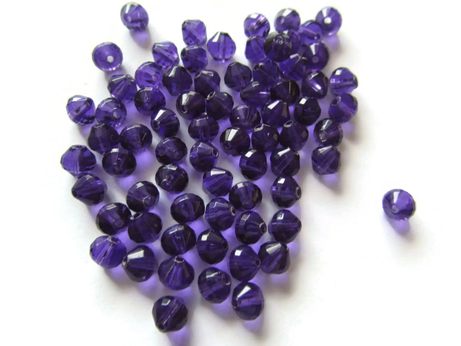 100 5mm Beads Regal Deep Purple Beads Faceted Bicone Beads Acrylic Beads Plastic Beads Loose Beads