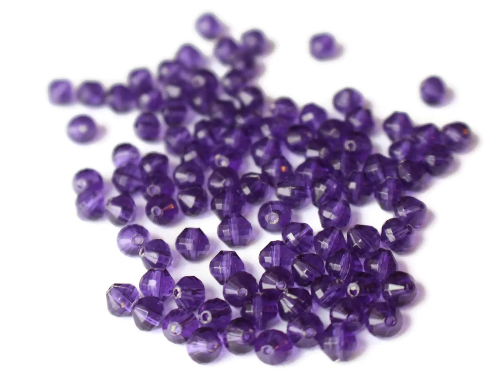 100 5mm Beads Regal Deep Purple Beads Faceted Bicone Beads Acrylic Beads Plastic Beads Loose Beads