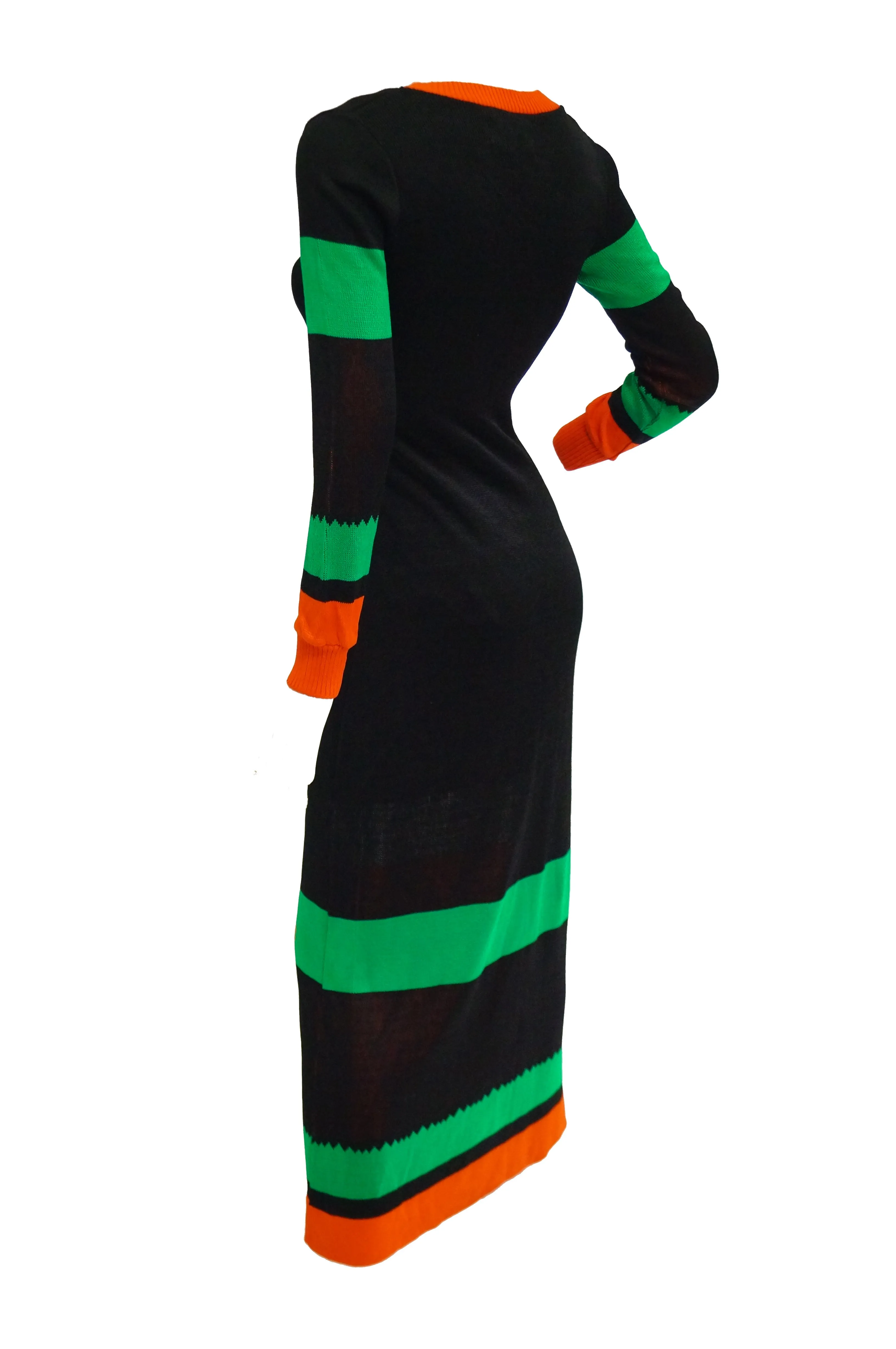 1970s Giorgio di Sant' Angelo Biplane Intarsia Knit Maxi Dress - Iconic