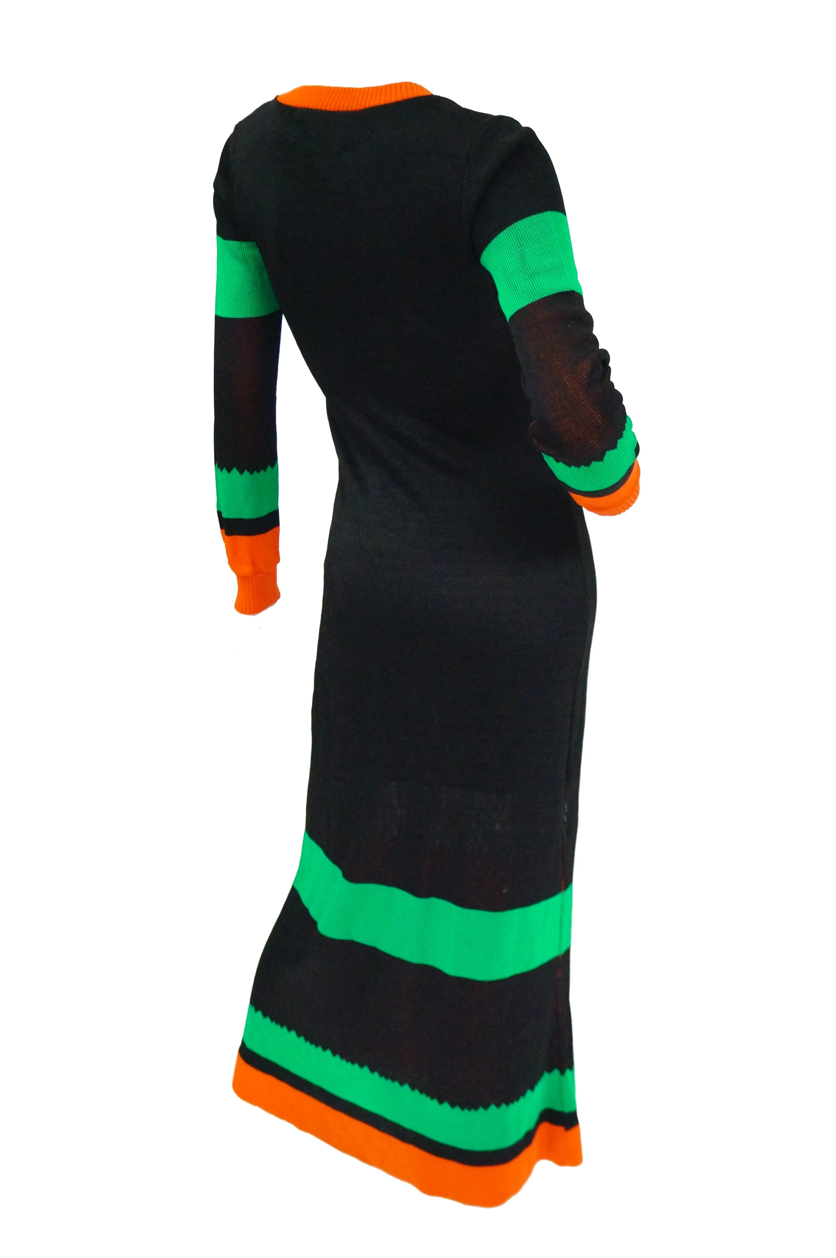 1970s Giorgio di Sant' Angelo Biplane Intarsia Knit Maxi Dress - Iconic