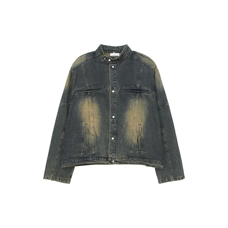 【24s June.】Washed Distressed Denim Jacket   Straight Pants