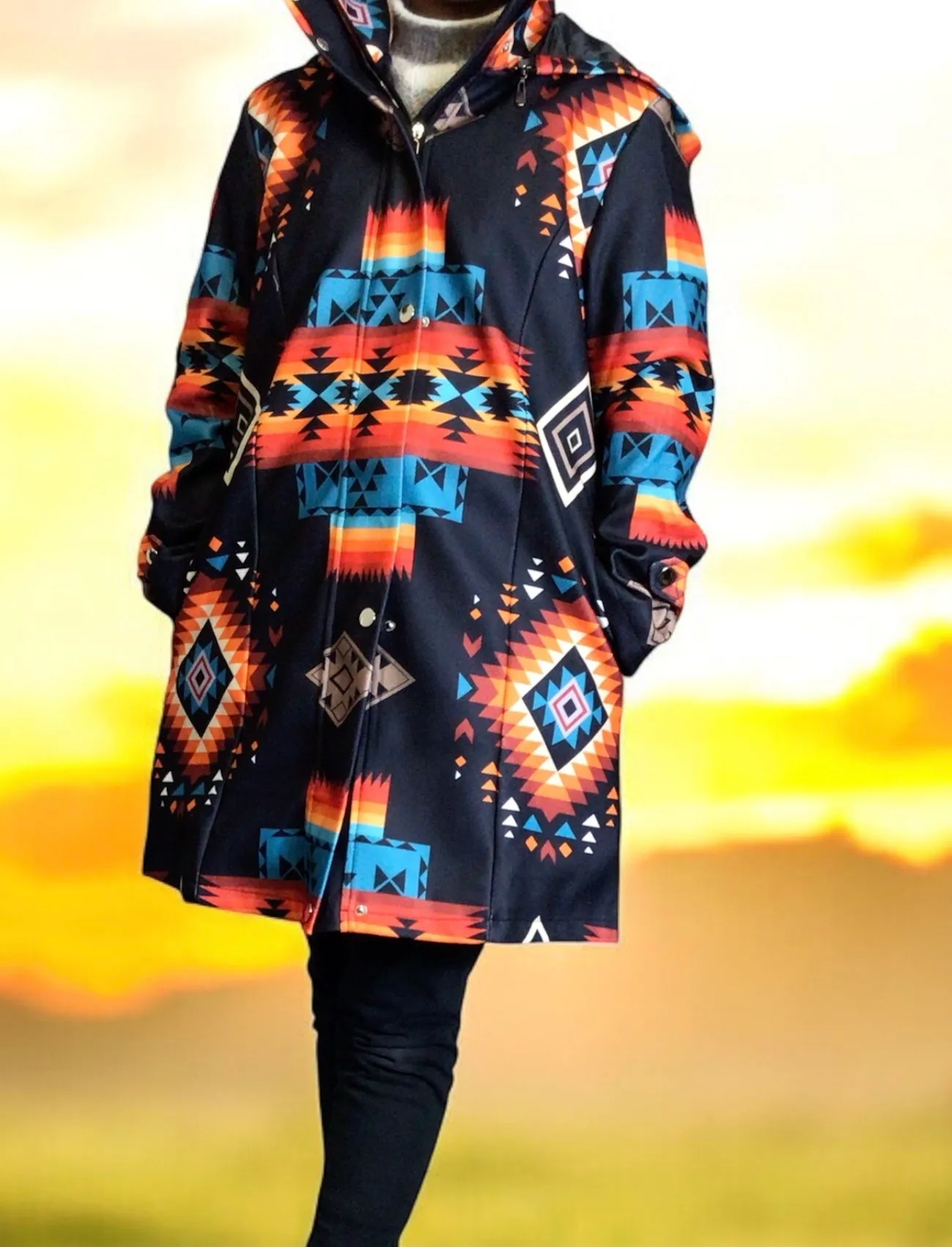 3/4-length Native coat (Night Star)