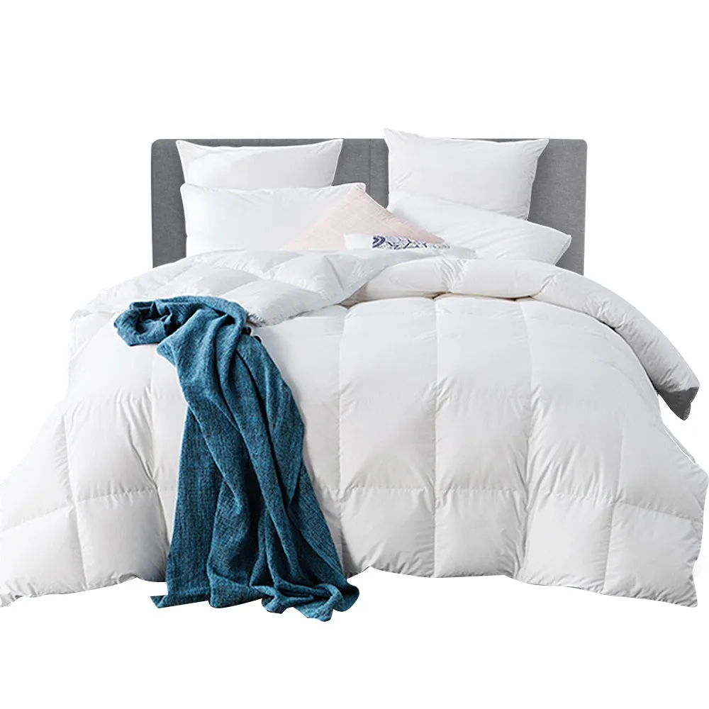 700GSM Goose Down Feather Quilt, Cotton Cover, Queen - Giselle Bedding