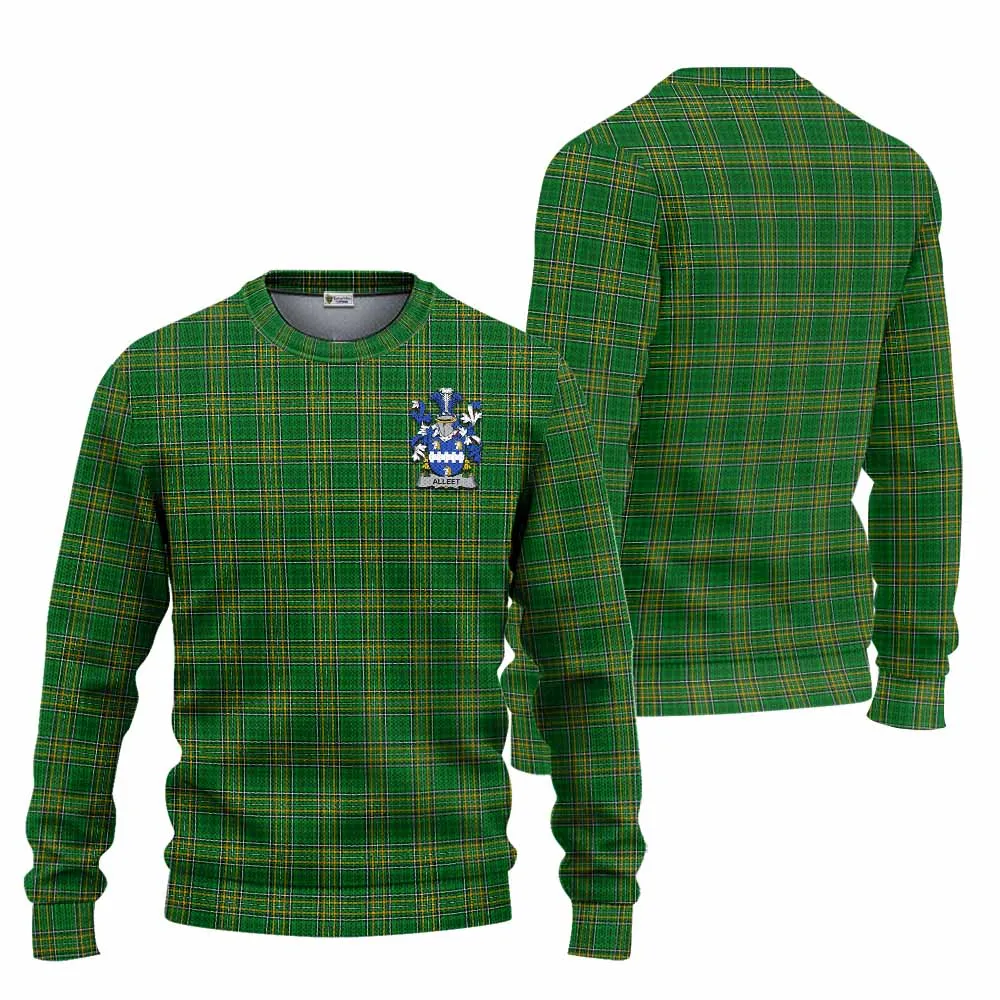 Alleet Irish Clan Tartan Knitted Sweater with Coat of Arms