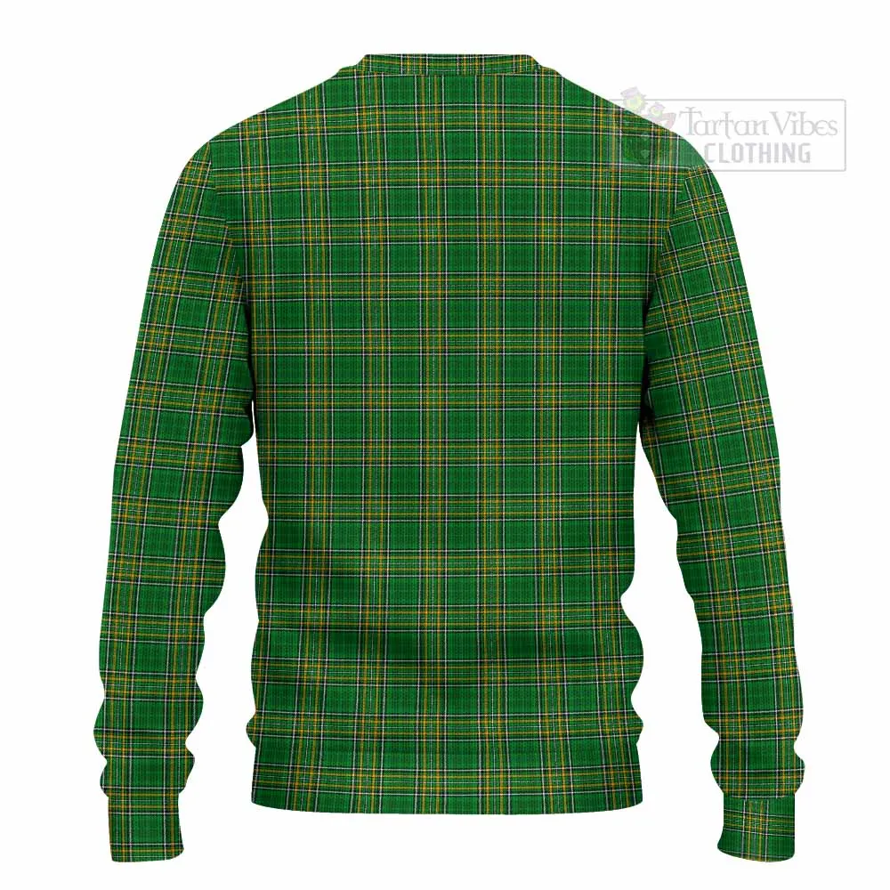 Alleet Irish Clan Tartan Knitted Sweater with Coat of Arms