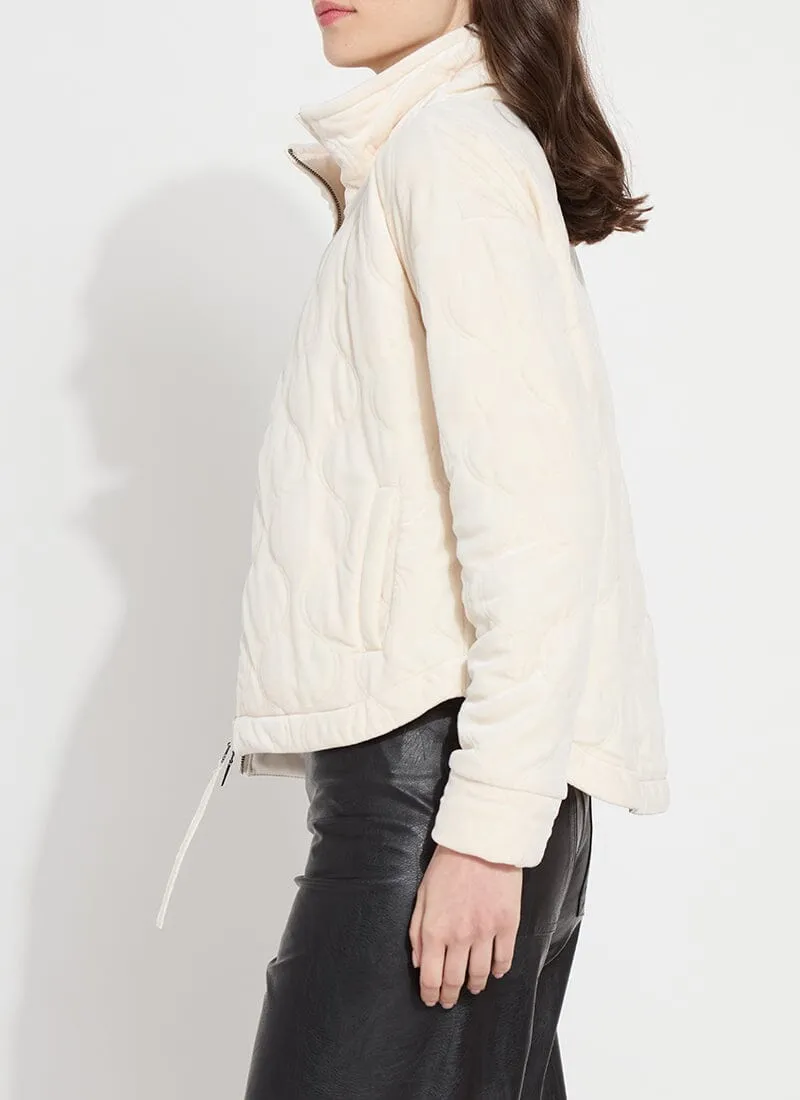 Astra Quilted Velvet Jacket | Chalk