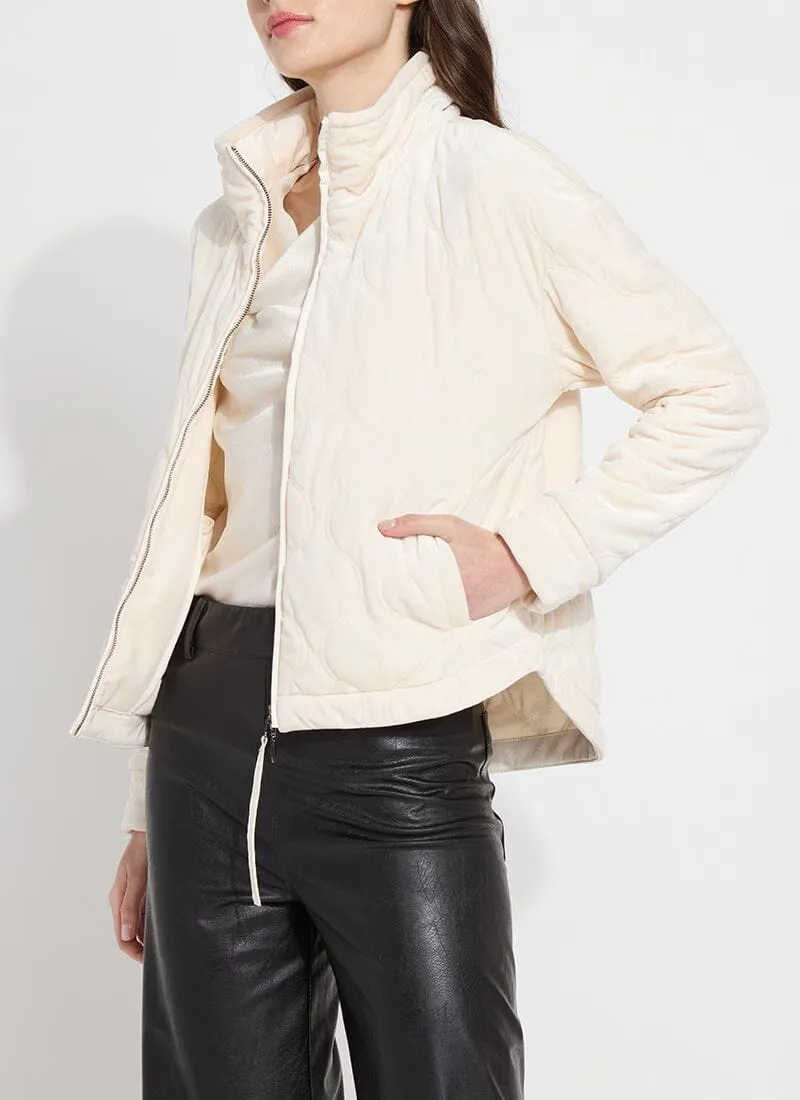 Astra Quilted Velvet Jacket | Chalk