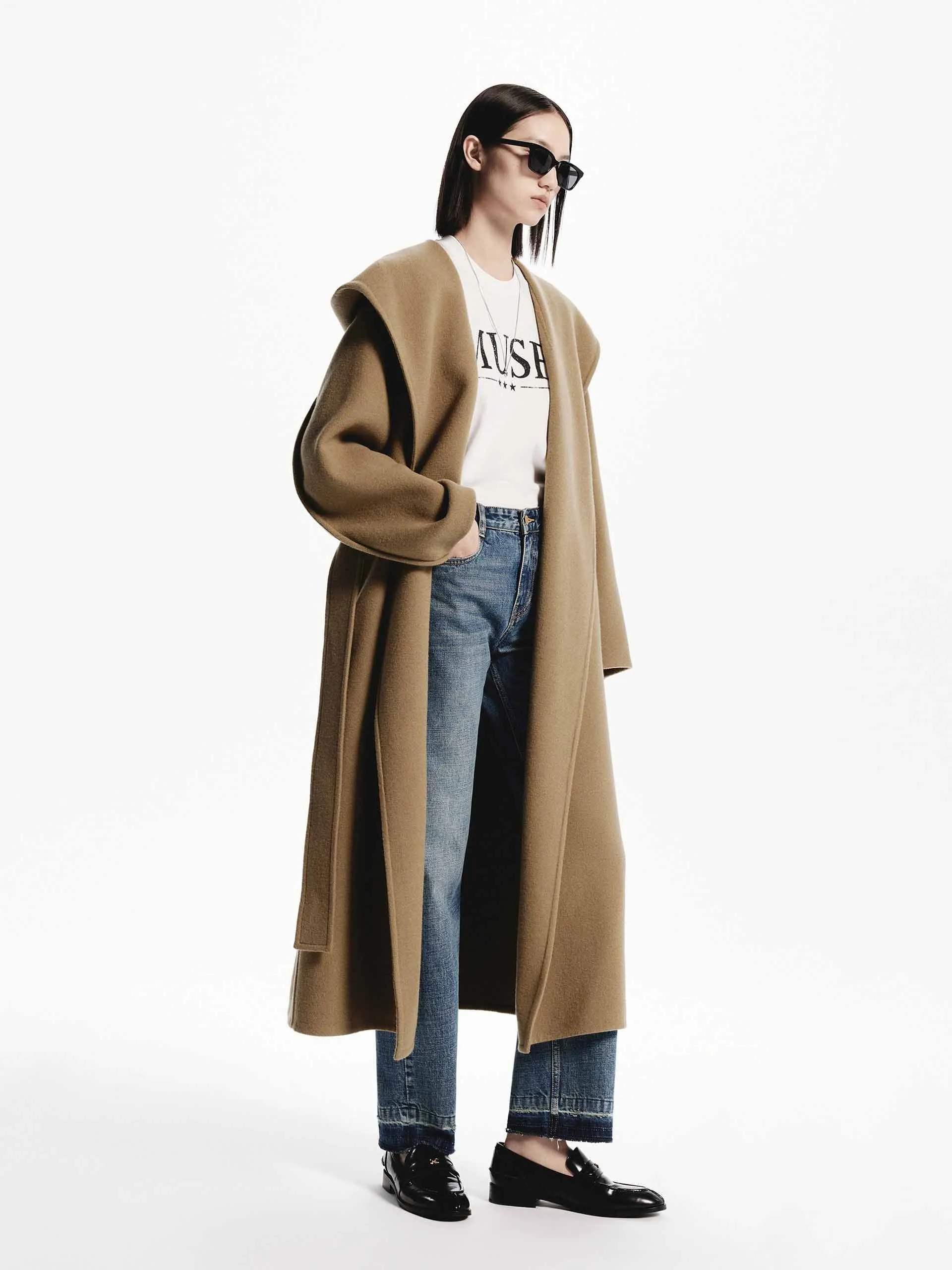 Belted Wool Long Coat