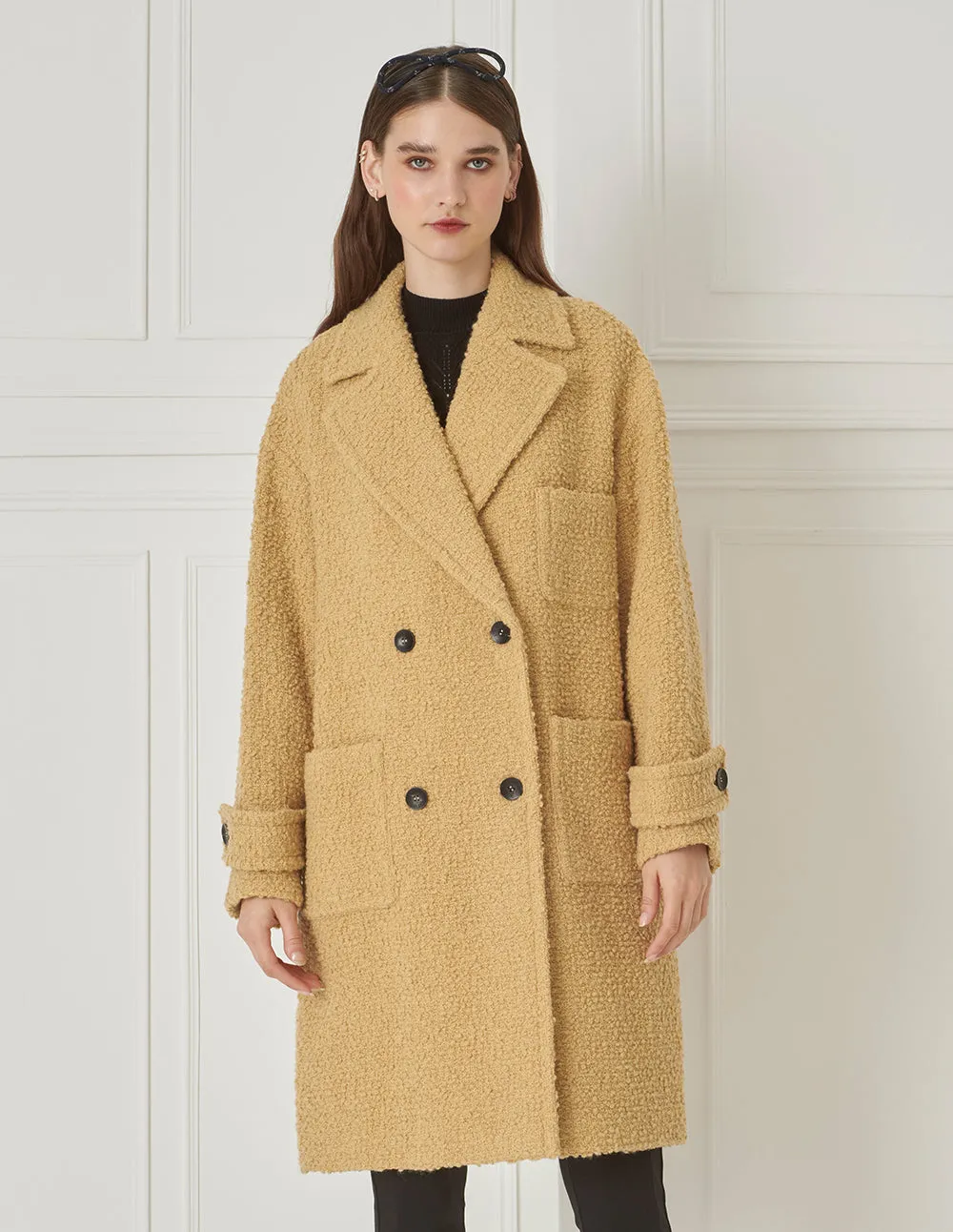 BORA AKSU Atmospheric Lapel Double-Breasted Patch Pocket Wool Coat