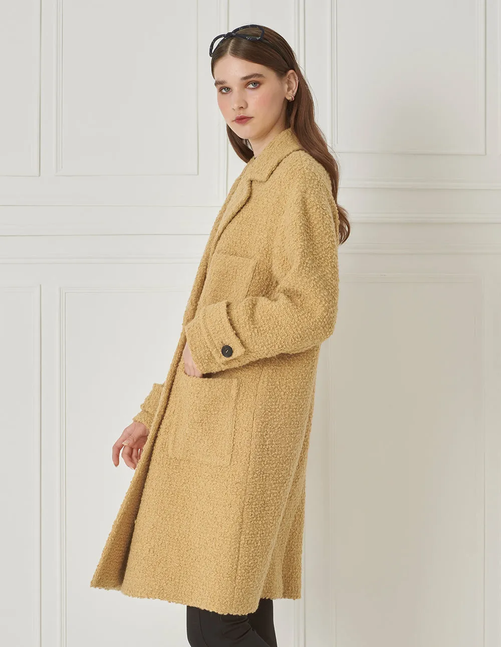 BORA AKSU Atmospheric Lapel Double-Breasted Patch Pocket Wool Coat