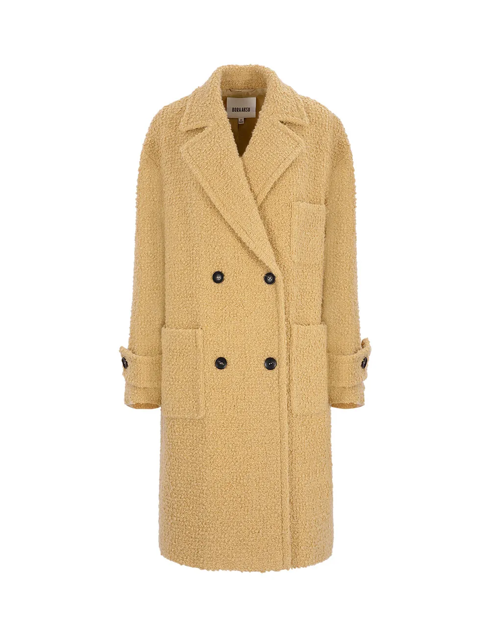 BORA AKSU Atmospheric Lapel Double-Breasted Patch Pocket Wool Coat