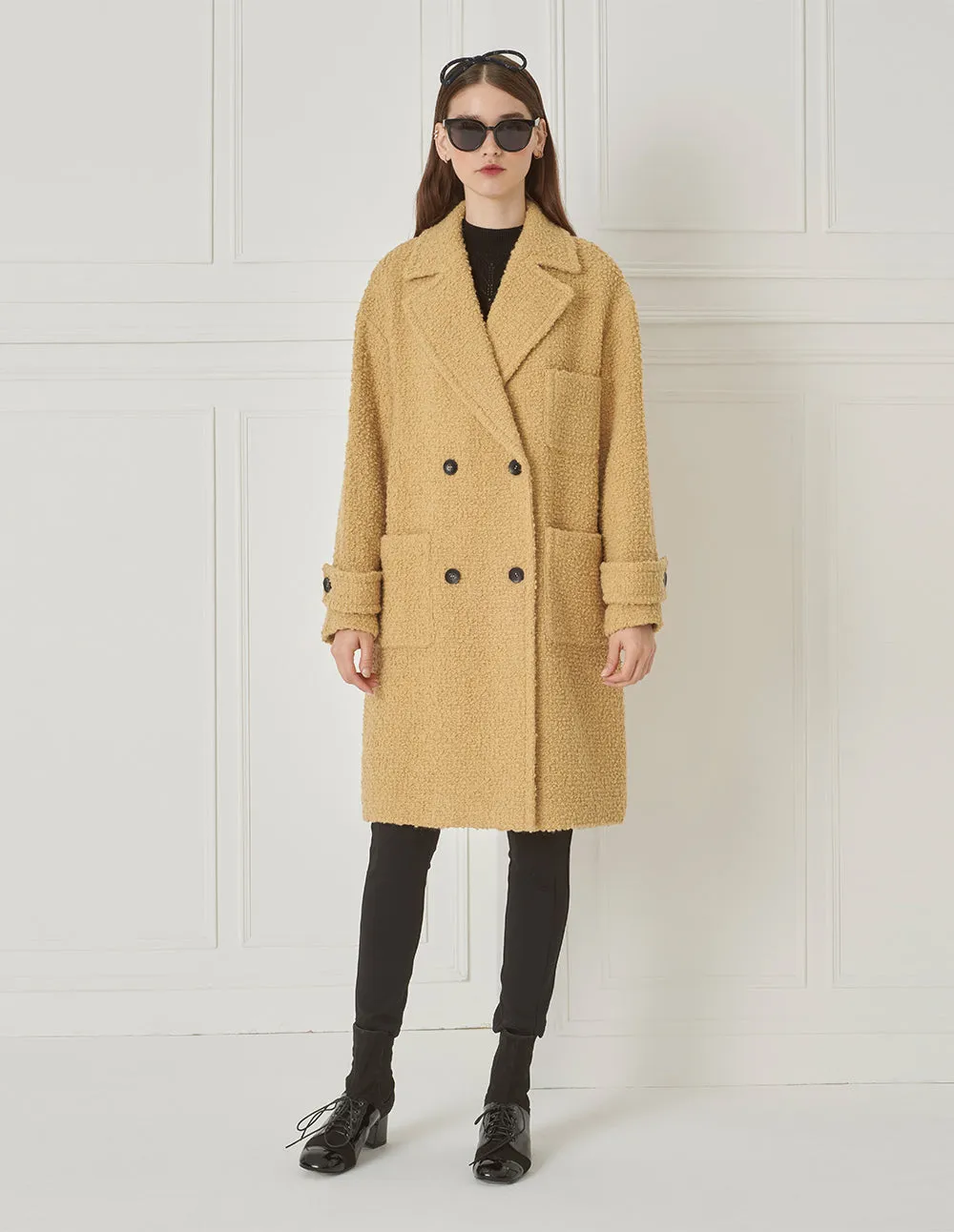 BORA AKSU Atmospheric Lapel Double-Breasted Patch Pocket Wool Coat