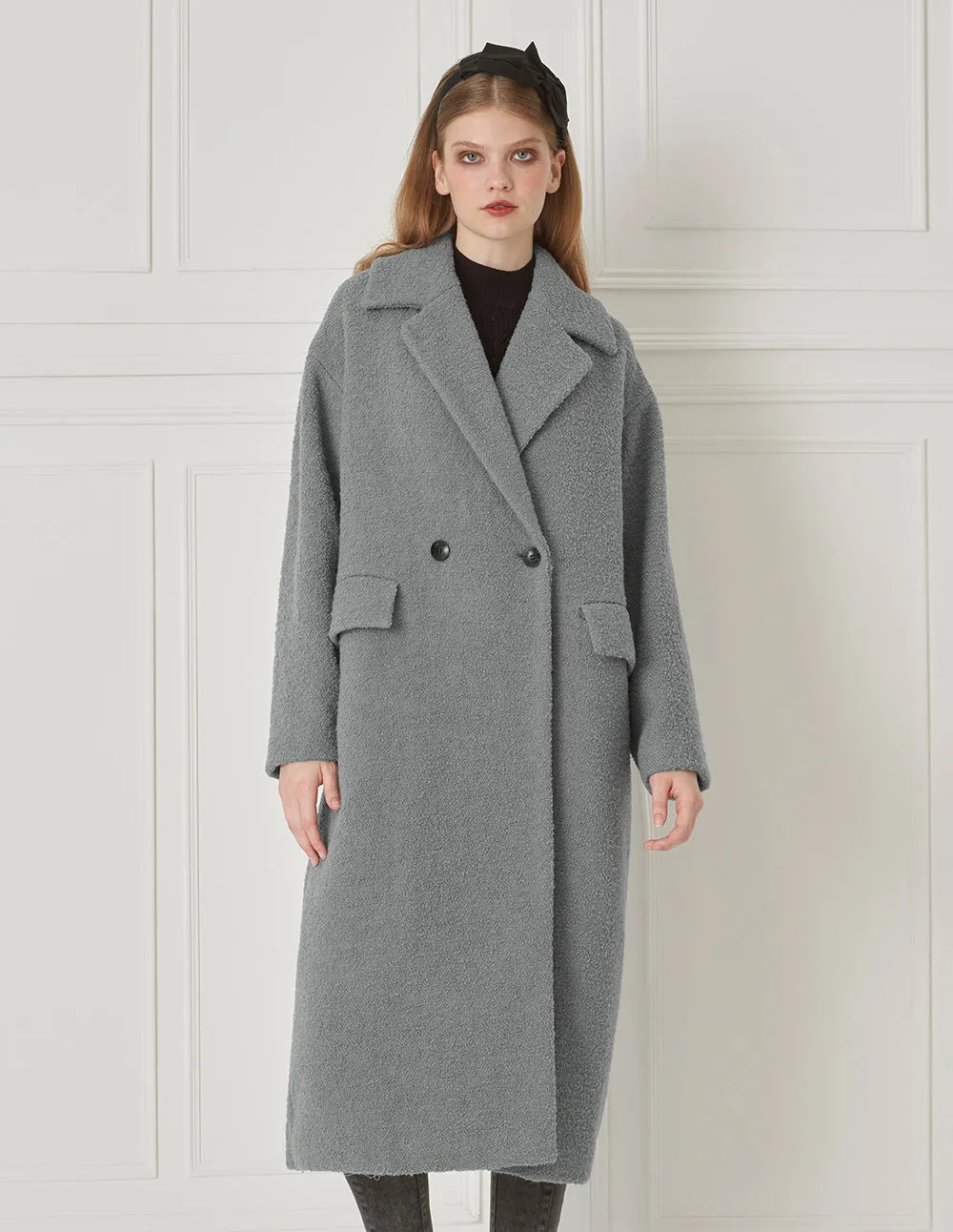 BORA AKSU Elegant Lapel Loose Fit Wool Coat