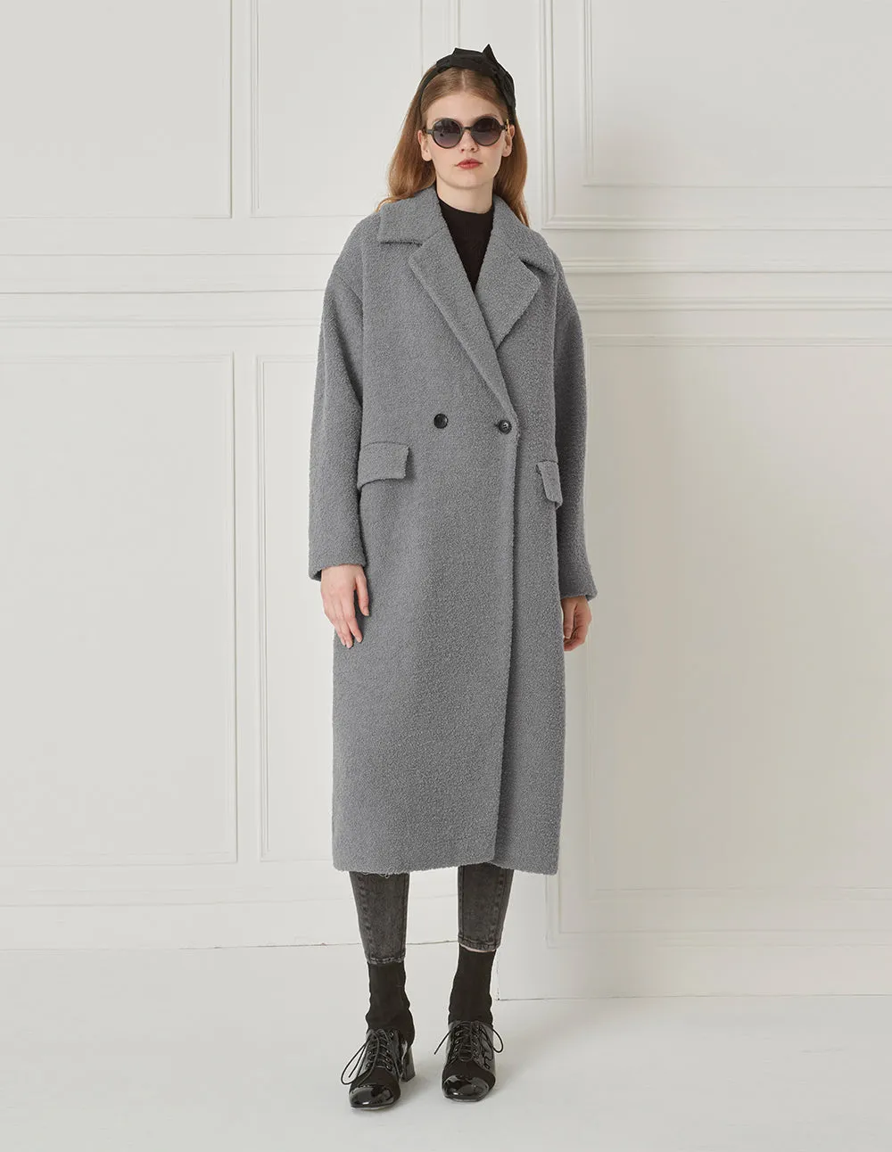 BORA AKSU Elegant Lapel Loose Fit Wool Coat