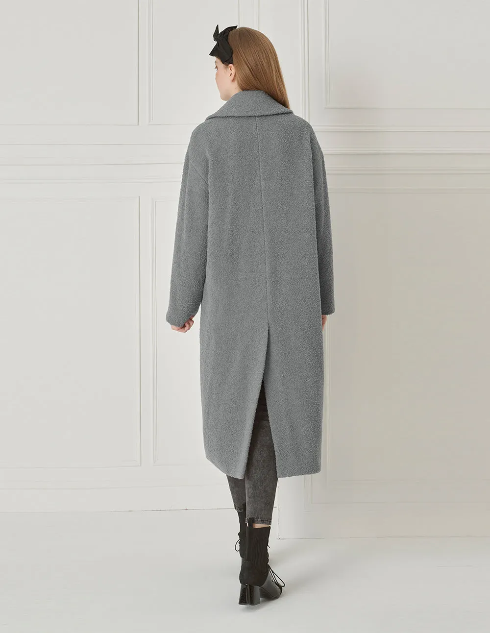 BORA AKSU Elegant Lapel Loose Fit Wool Coat