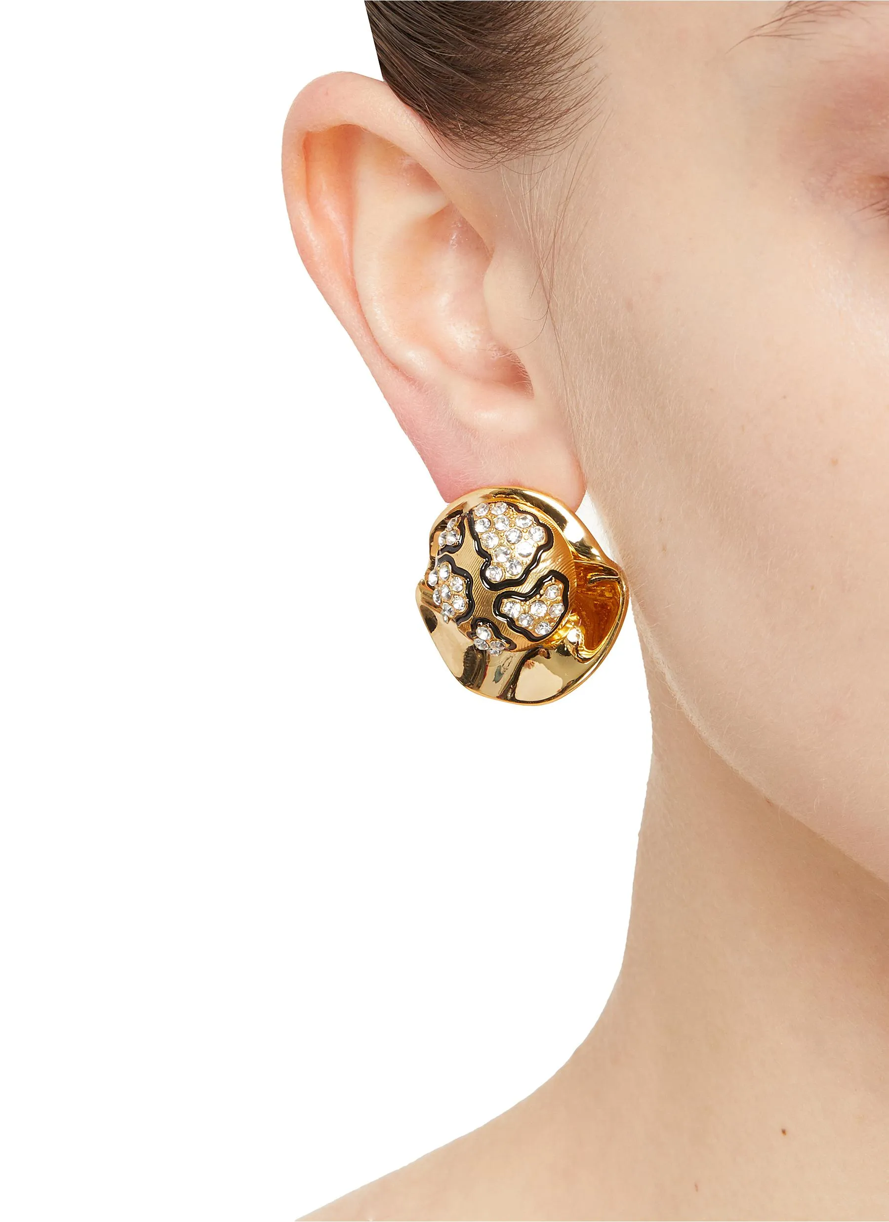 CLASSIC GOLD TONED METAL STUD EARRINGS