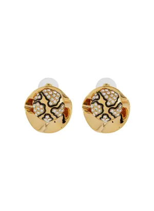 CLASSIC GOLD TONED METAL STUD EARRINGS