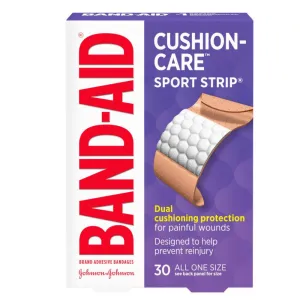 CUSHION-CARE SPORT STRIP Water-Resistant Adhesive Cushioned Bandages