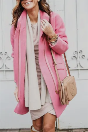 Elegant Double Pockets Zipper Coat