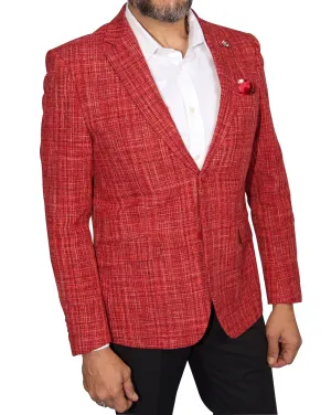 ELIE BALLEH Men's Red Blazer Jacket Sport Coat