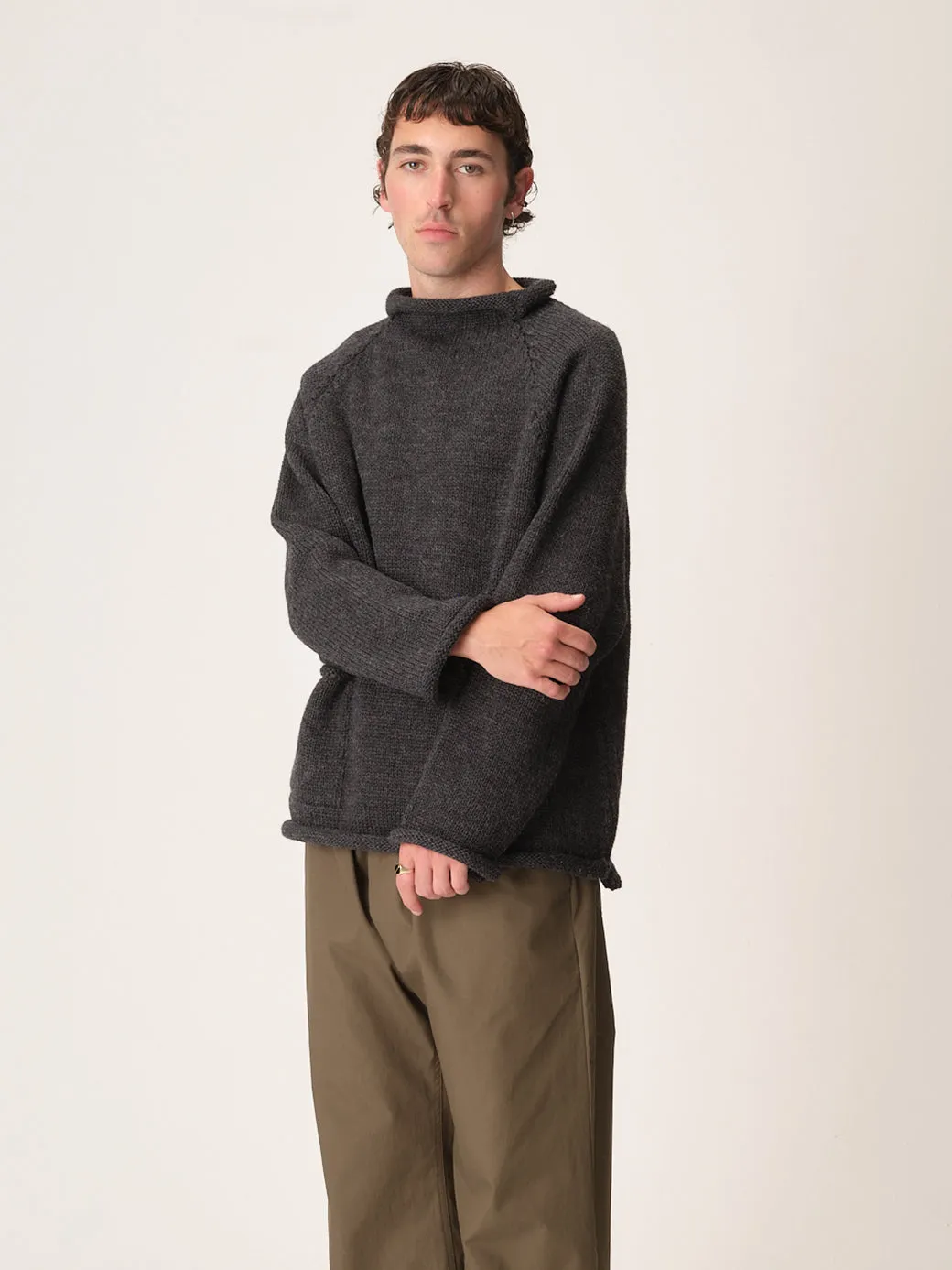 Fisherman Sweater, Charcoal