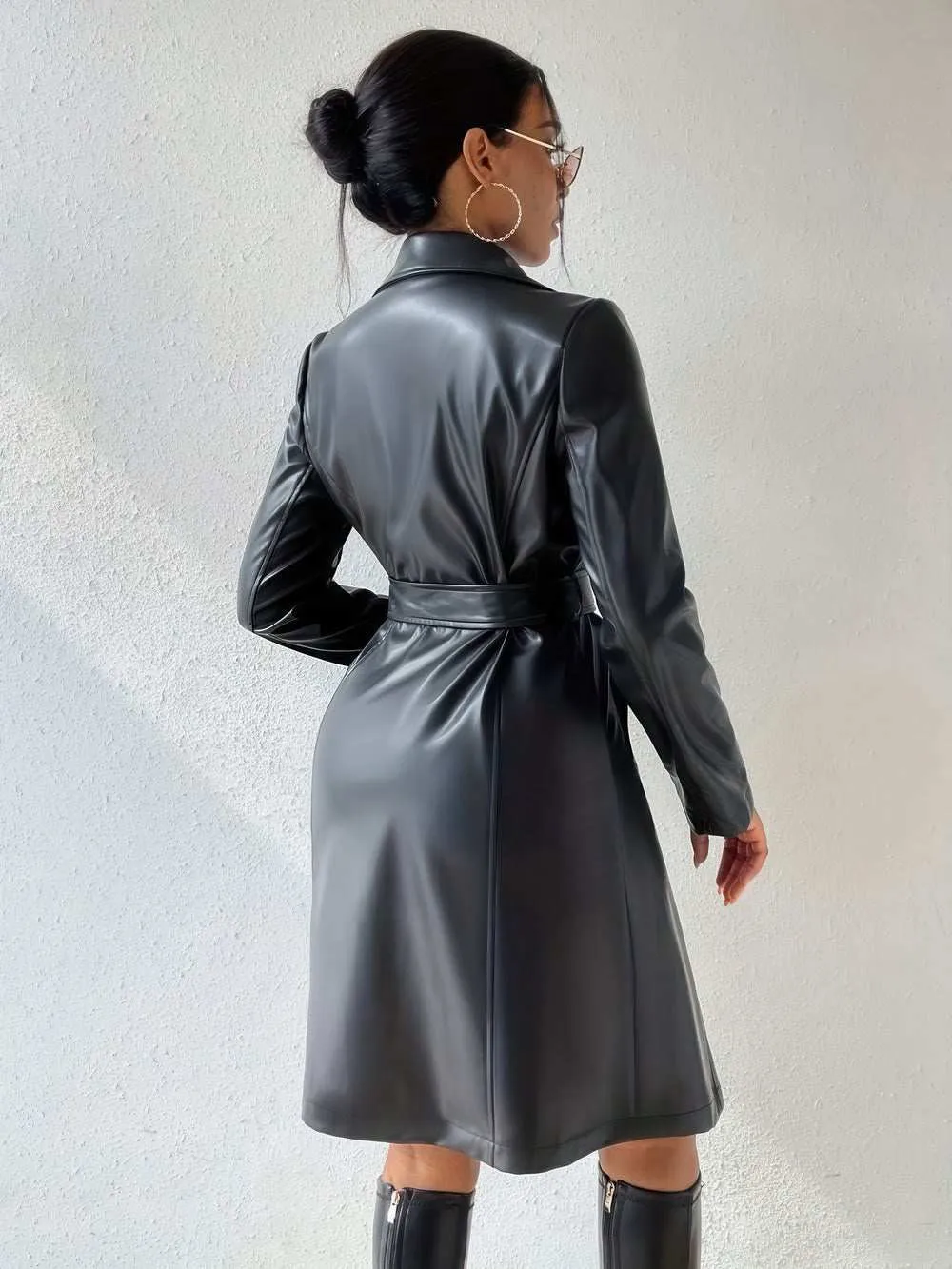 Glow Chic's Slim Long Sleeved Trench Coat