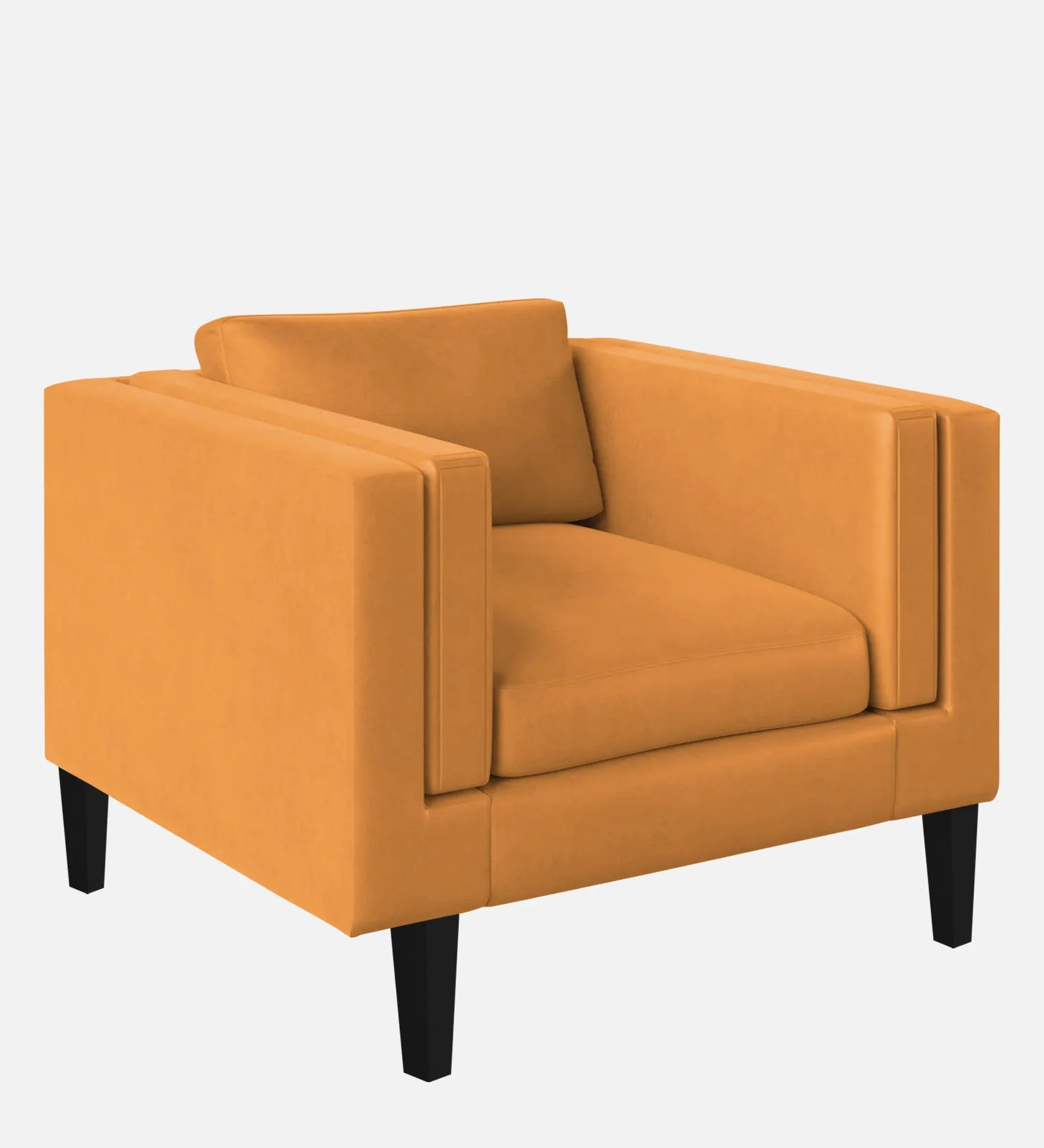 Jasper Velvet 1 Seater Sofa in Tangerine orange Colour