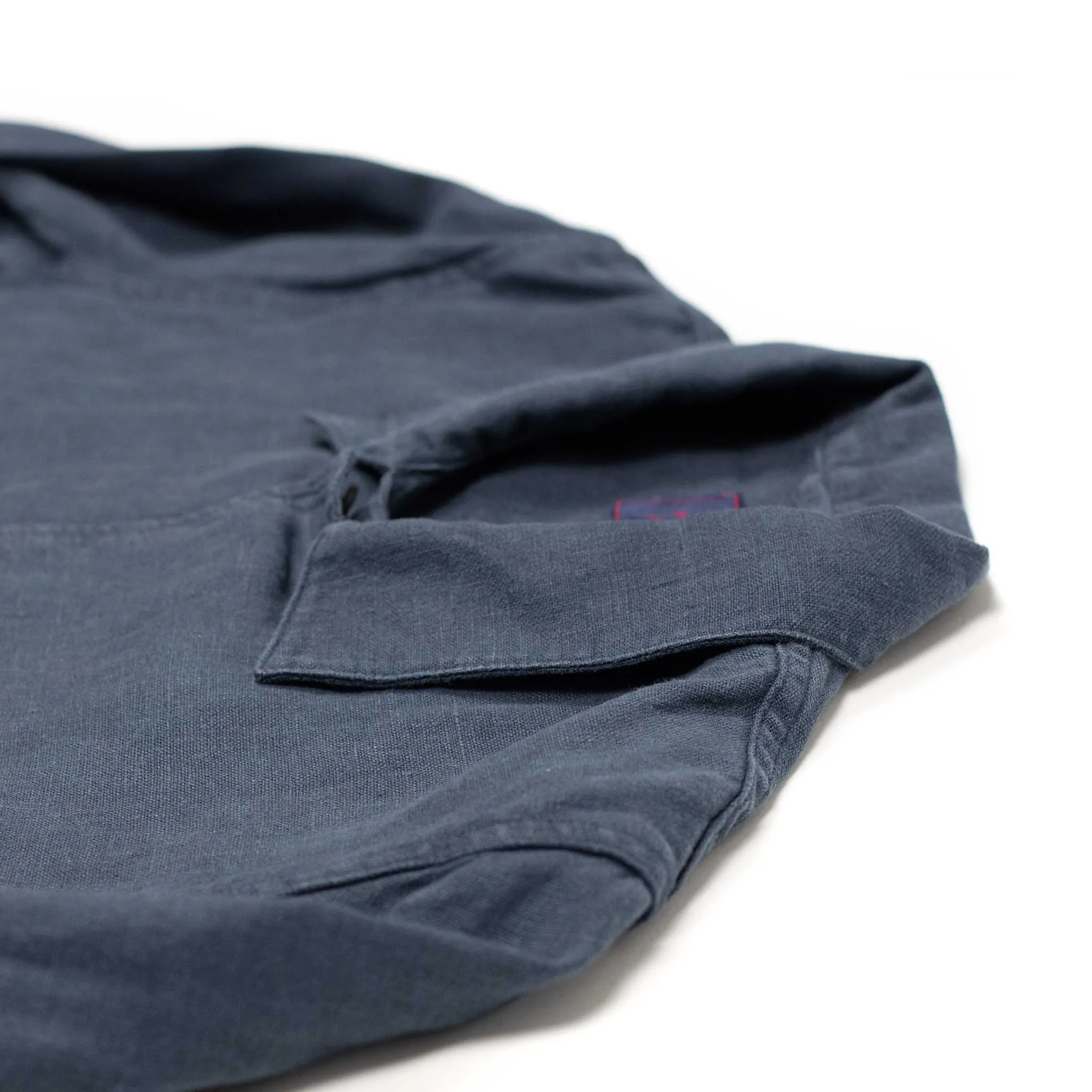 Labura unlined chore jacket in navy blue washed linen (restock)