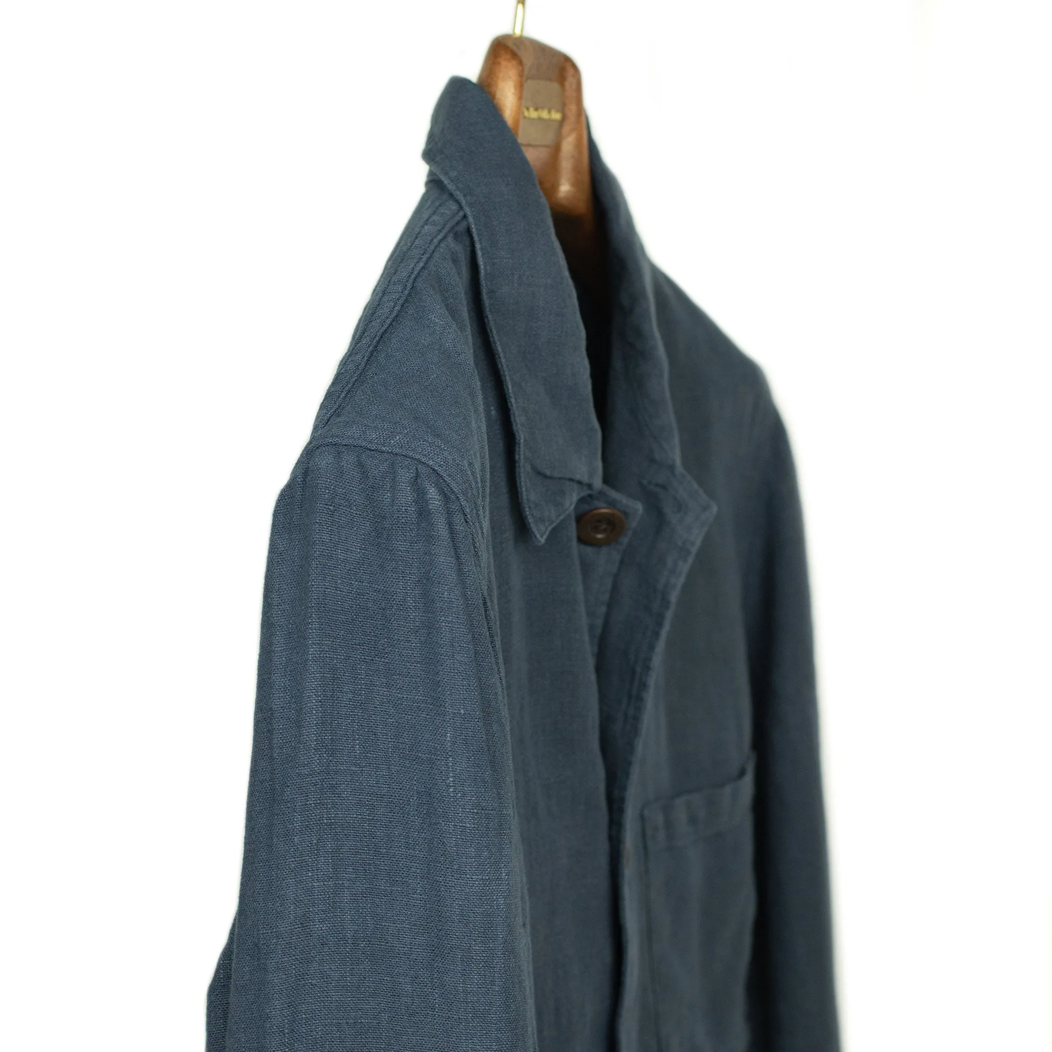 Labura unlined chore jacket in navy washed linen (restock)