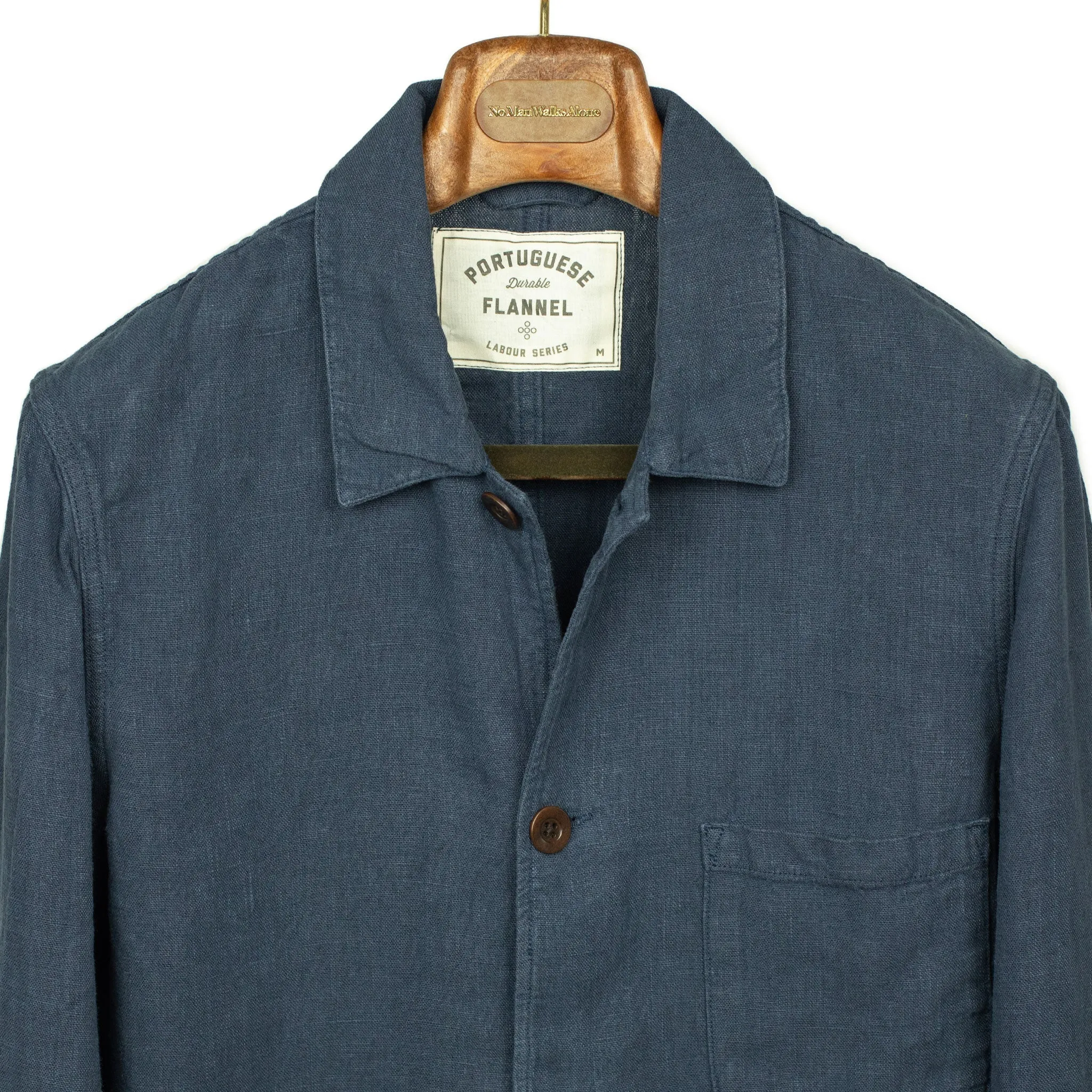 Labura unlined chore jacket in navy washed linen (restock)