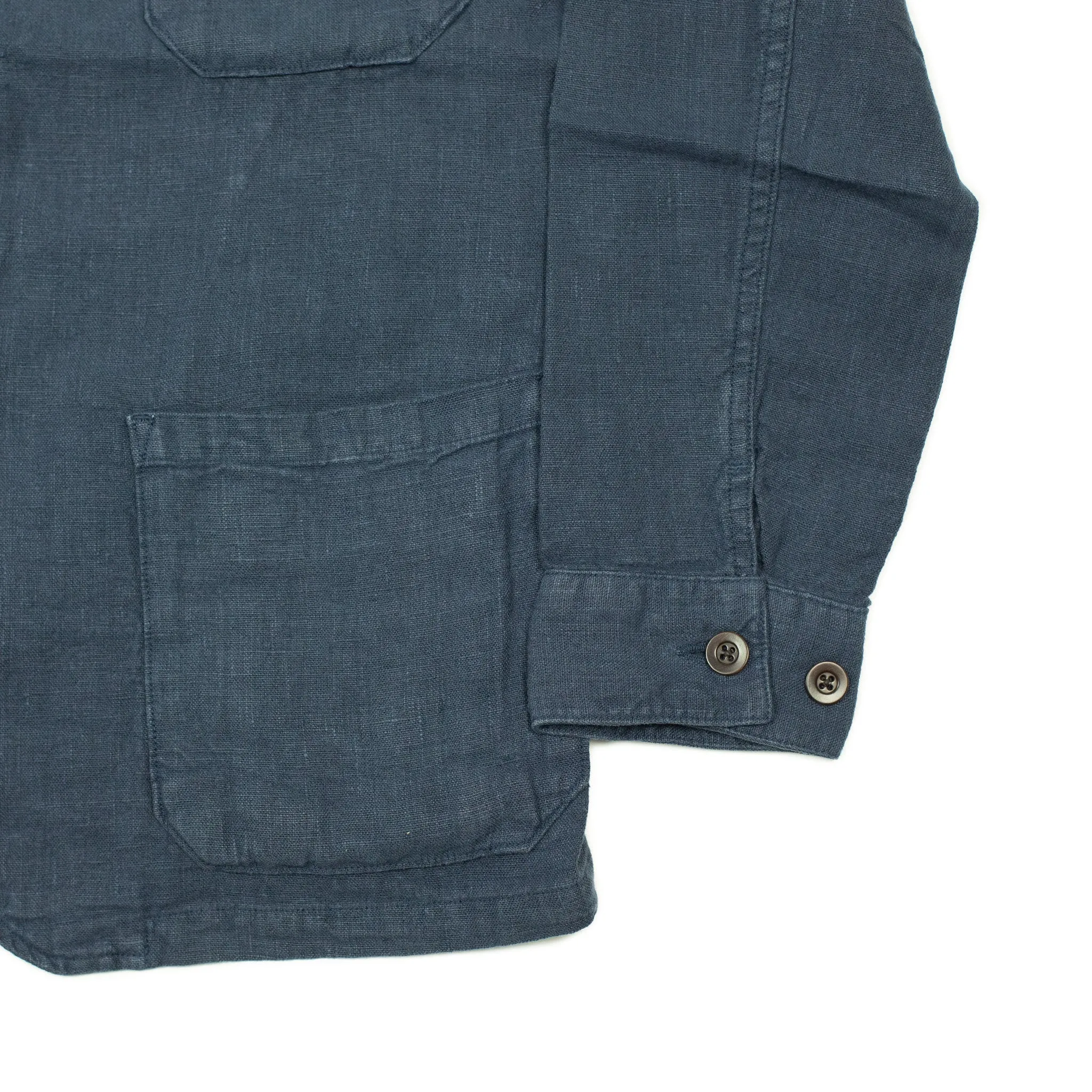 Labura unlined chore jacket in navy washed linen (restock)