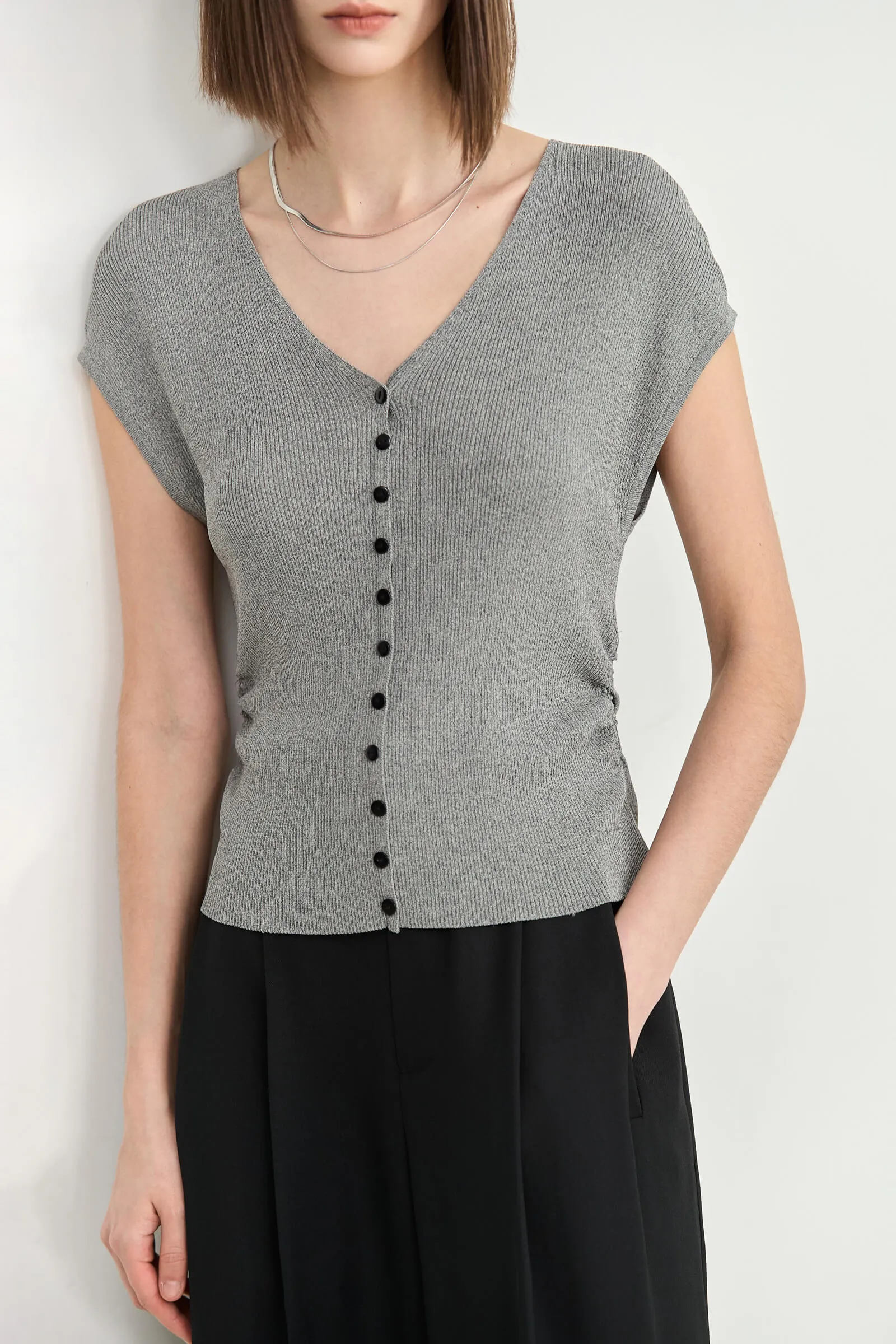 LILY Fashionable and Elegant V-Neck Sweater