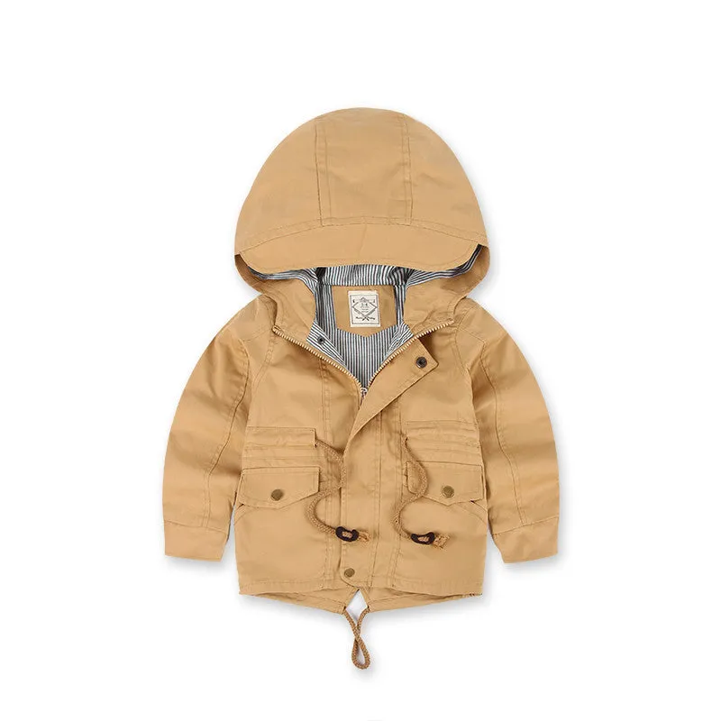 LM 6035 Europe And American Wind Boy's Coat And Cashmere Boy's Windcoat For Autumn And Winter Children's Clothes