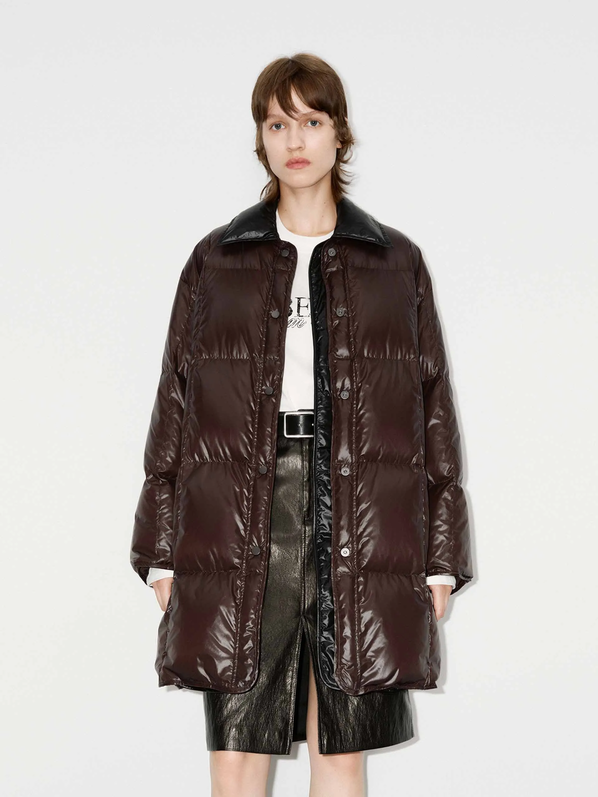 Loose Midi Puffer Coat