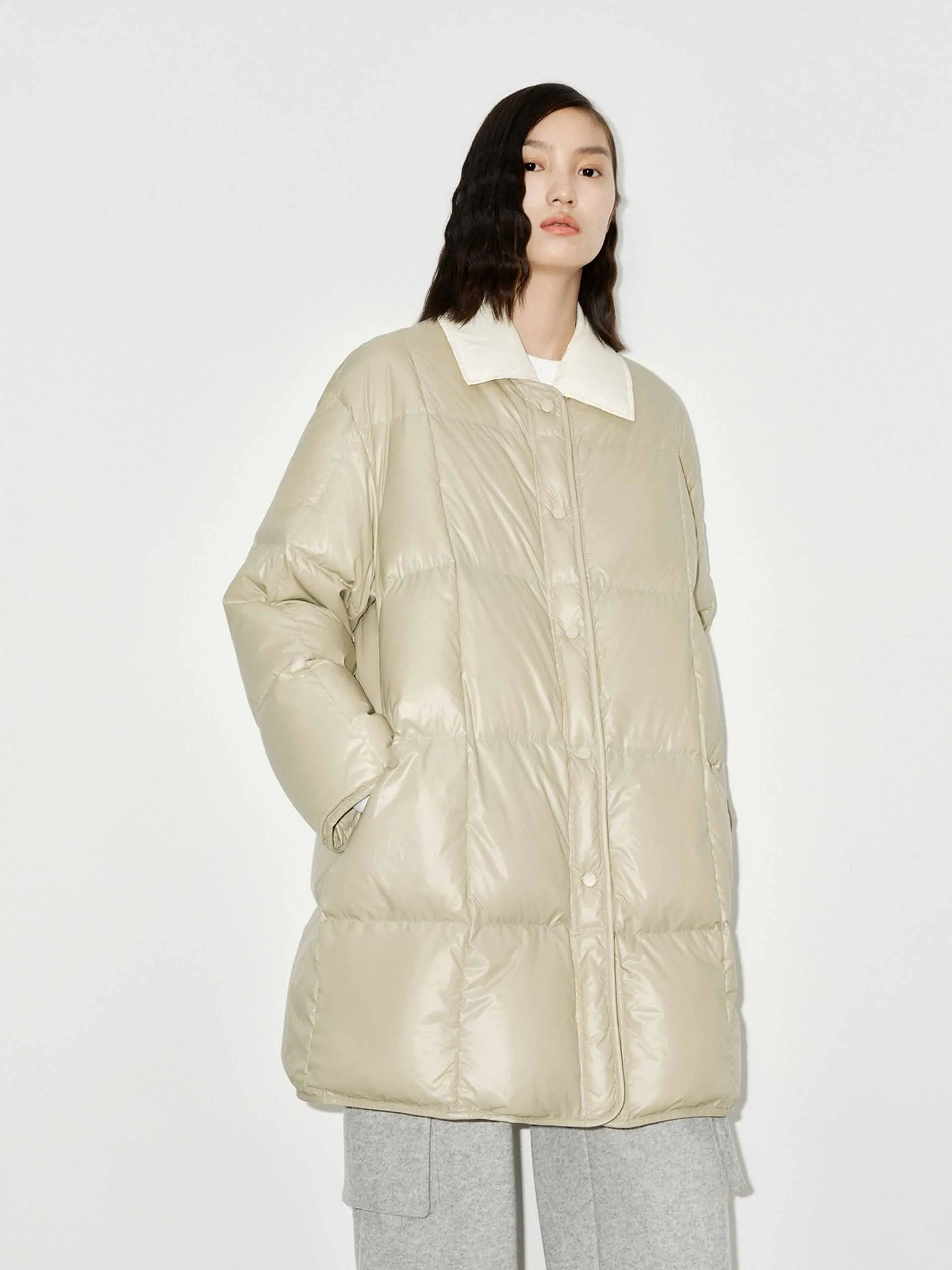 Loose Midi Puffer Coat