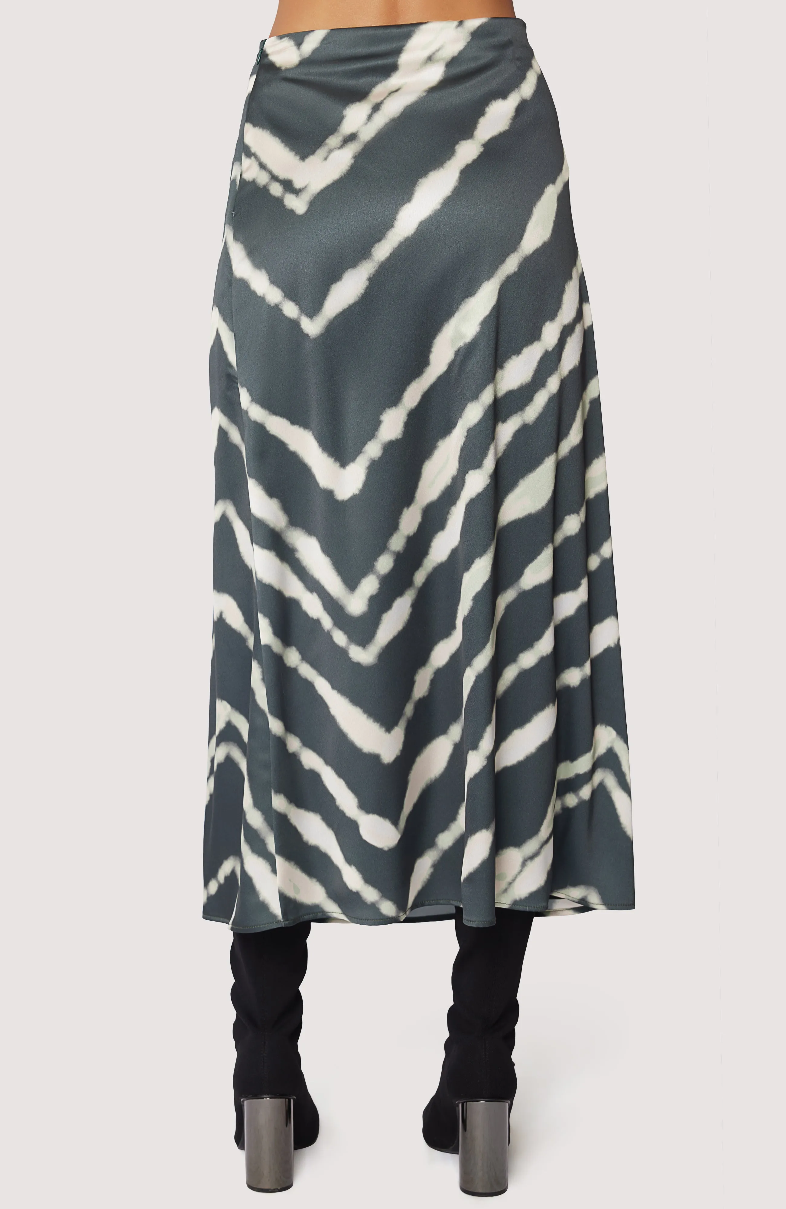 LOS Serra Maxi Skirt in Green Tie Dye