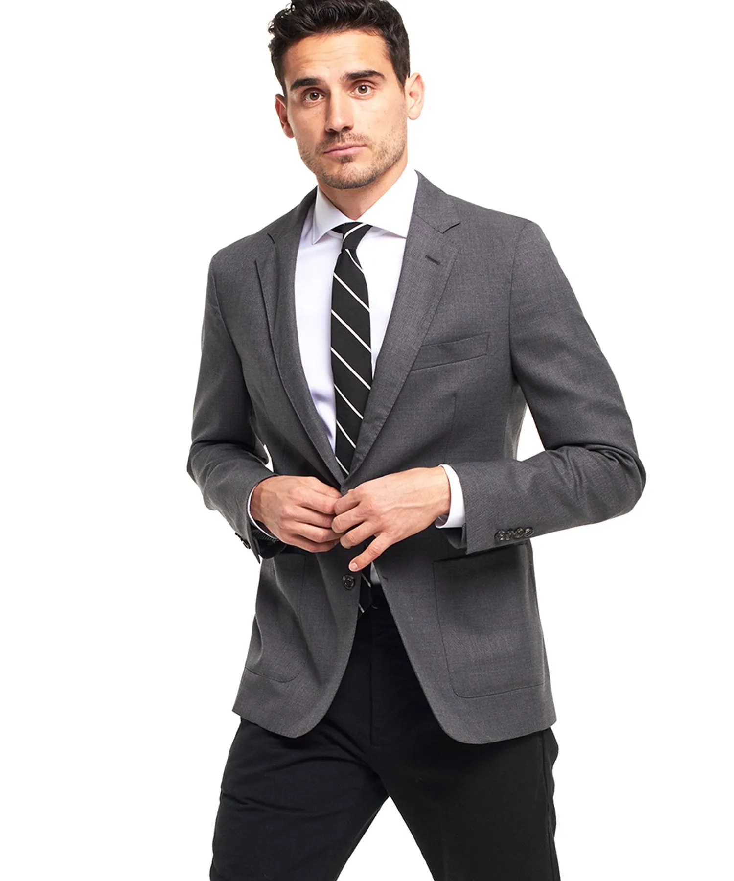 Made in the USA Sutton Unconstructed Sport Coat in Grey