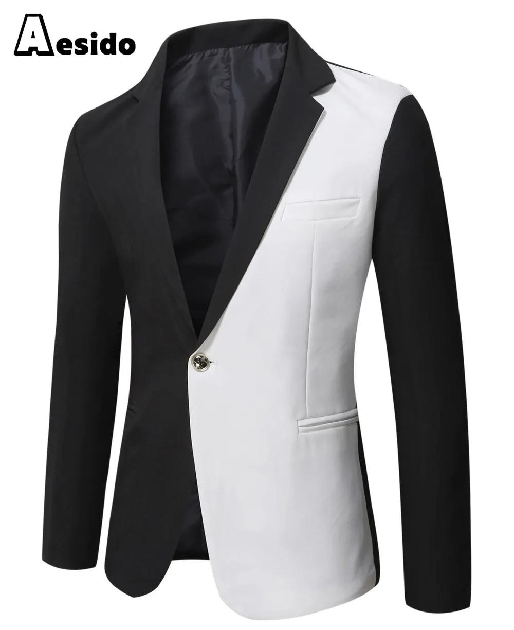 Men Single Button Notch Lapel  Blazer