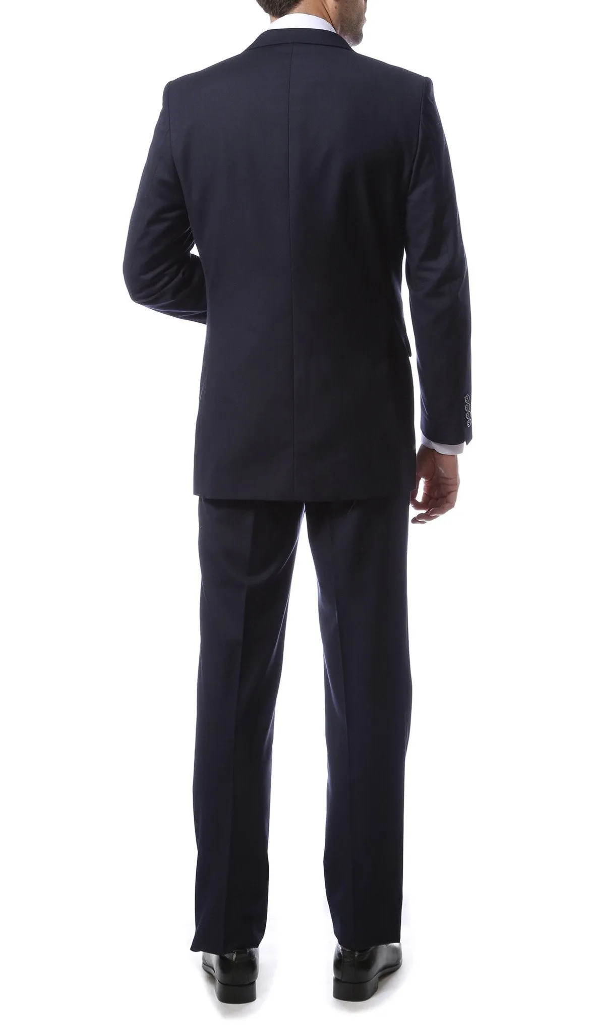 Mens 2 Button Navy Blue Regular Fit Suit