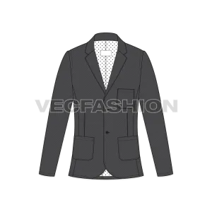 Mens Gray Slim-fit Sport Jacket