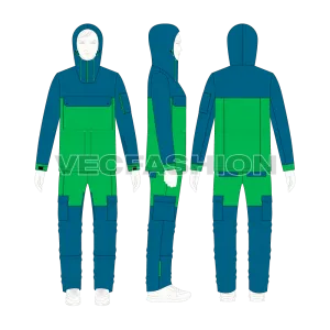 Mens Ski Suit Flat Sketch