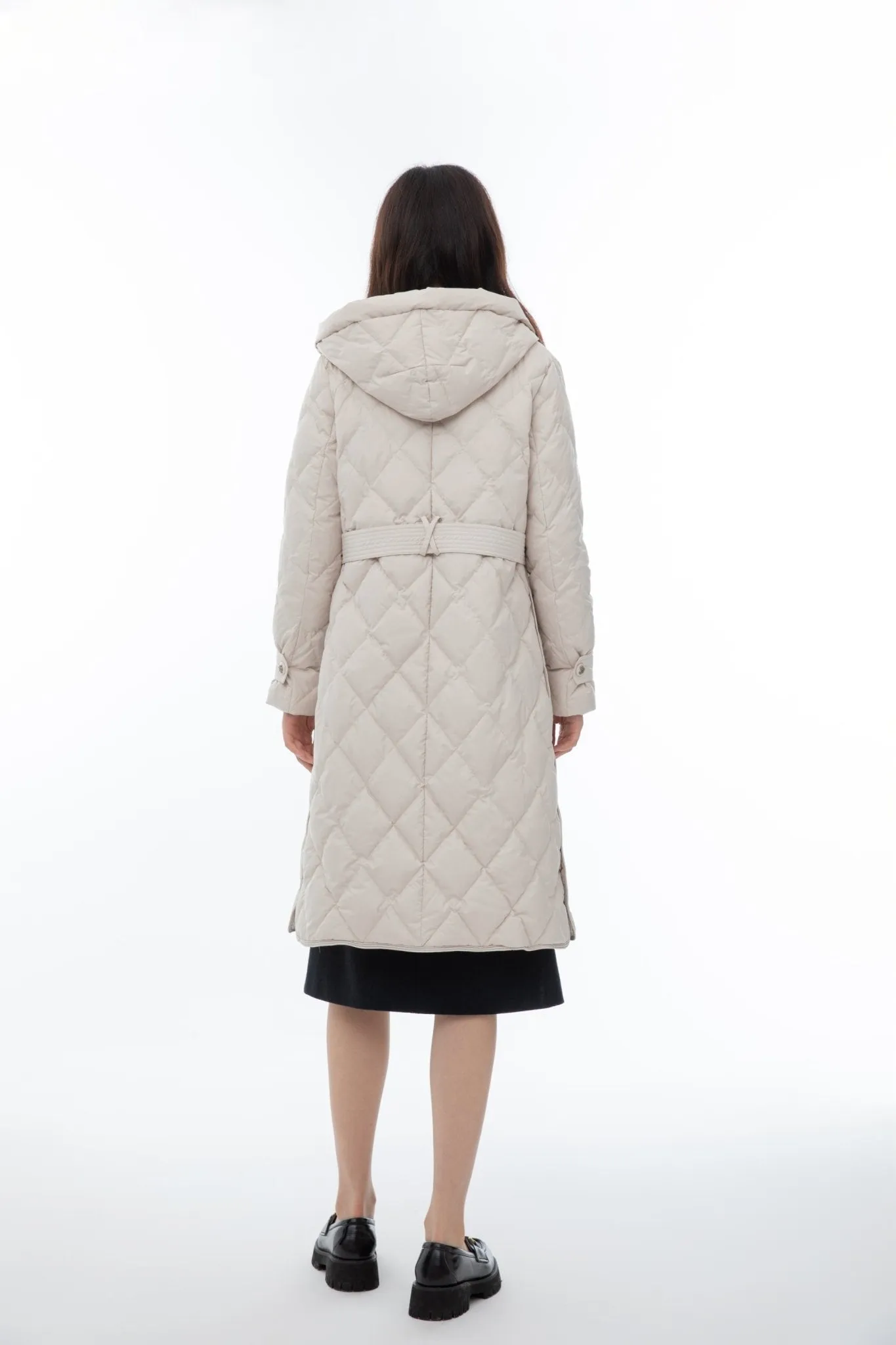 Morganite Hooded Long Down Jacket