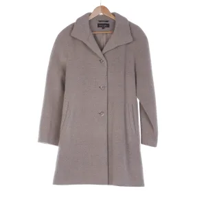 Nicole Miller Mohair Mix Light Grey Long Sleeved Coat UK Size 12