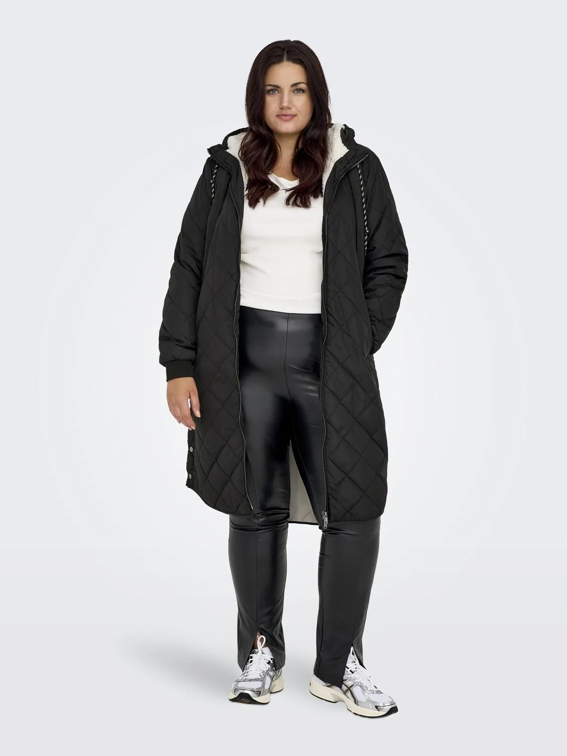 Only Carmakoma Sandy Quilted Coat in Black