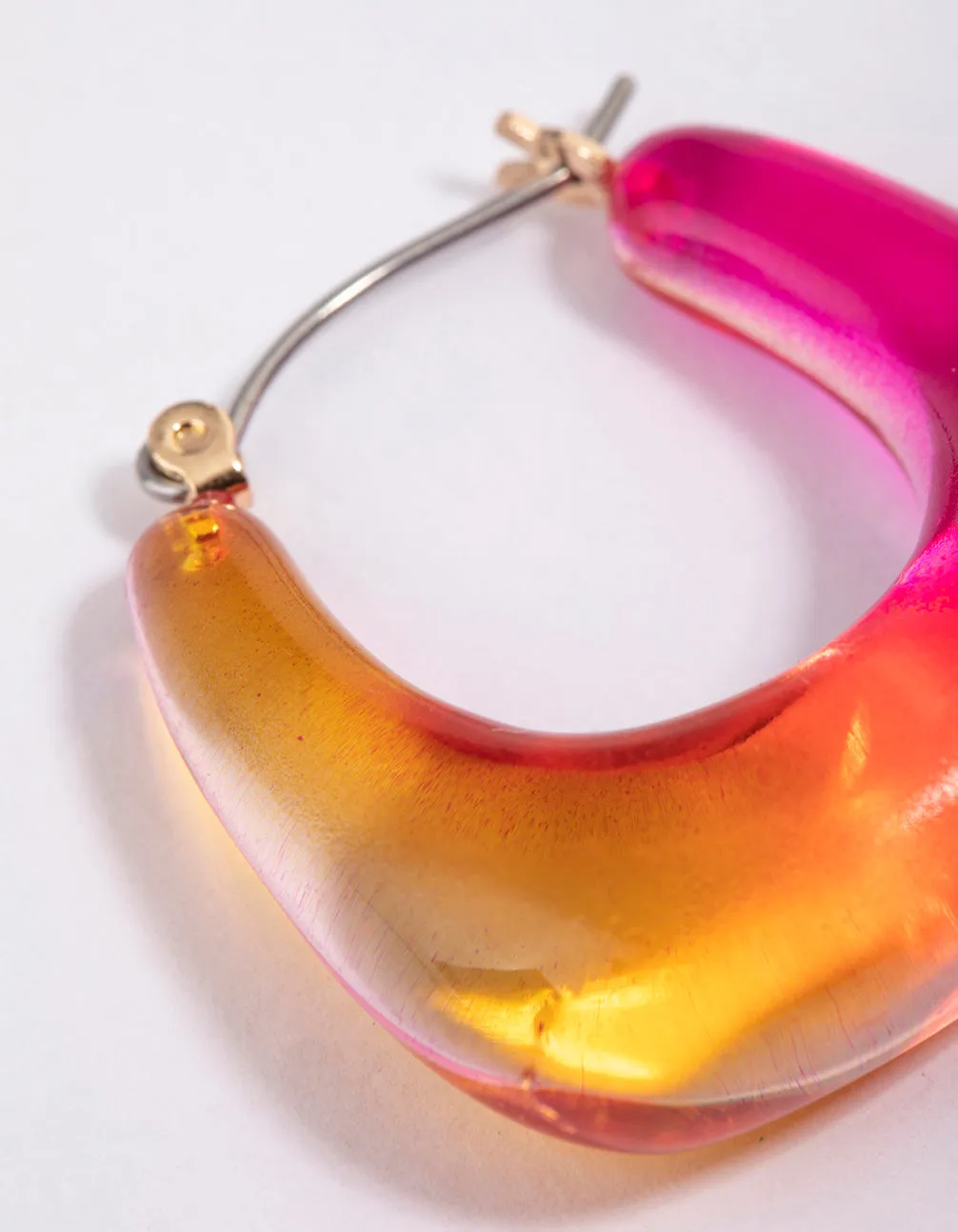 Plastic Square Ombre Hoop Earrings