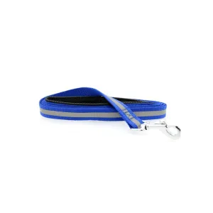 Reflective Nylon Leash with Soft Grip Handle in Blue